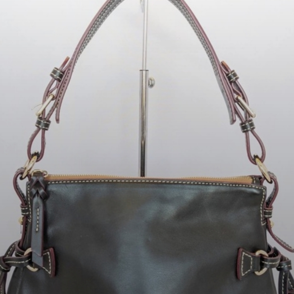 Dooney & Bourke, Black Leather Hobo Shoulder Bag - Picture 2 of 16